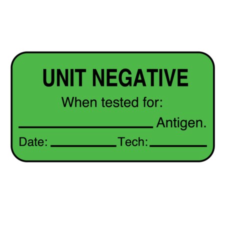Nevs Label, Unit Negative 7/8" x 1-5/8" Fluorescent Green w/ black L-16927